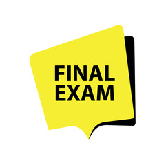 final exam sign on white background