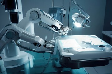 a surgical robot performing delicate, created with generative ai