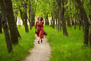 Fototapeta premium Candid of a mature curly hair redhead woman