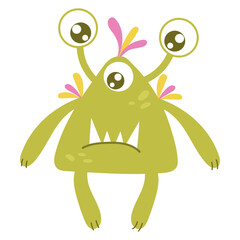 Cute cartoon monster, alien. Vector illustration on a white background