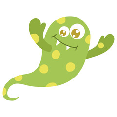 Cute cartoon monster, alien. Vector illustration on a white background