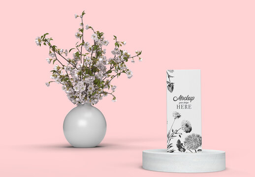 Cosmetic Packaging Box Mockup on a Old Rose Pink Background