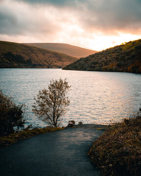 sunset at meldon reservoir
