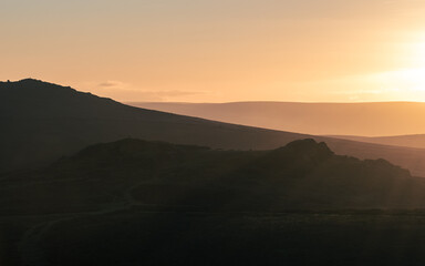 sunset on dartmoor