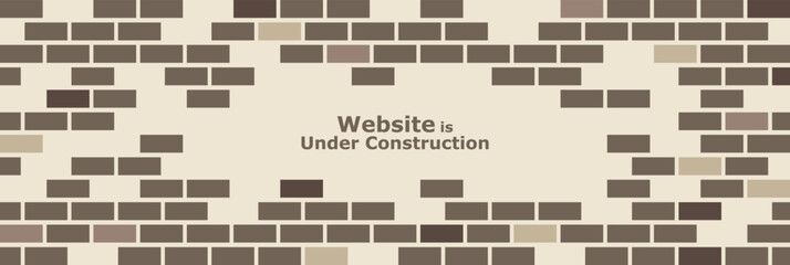 Website is under construction text and brick background.	