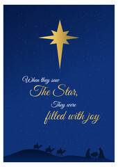Obraz na płótnie Canvas When they saw the Star, Christmas, Birth of Jesus Poster, Backdrop Vector Design