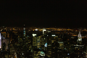 New York by night city