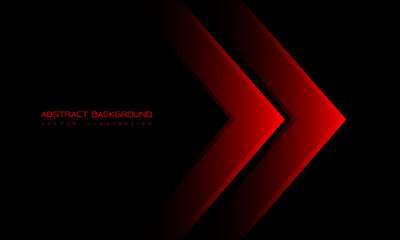 Abstract twin red arrow direction geometric on black blank space design modern luxury technology futuristic creative background vector