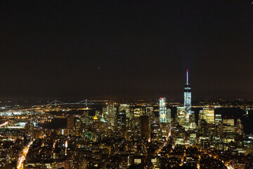 Fototapeta na wymiar New York by night city