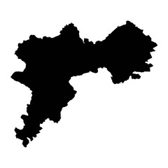 County Offaly map, administrative counties of Ireland. Vector illustration.