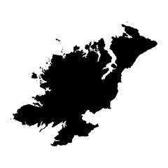 County Donegal map, administrative counties of Ireland. Vector illustration. - obrazy, fototapety, plakaty