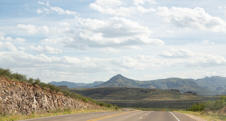 street of the usa with mountains
