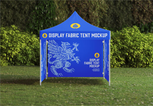 Nature Scene with Fabric Display Tent Mockup