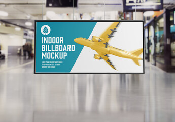 Airport Billboard Advertisement Scene Mockup