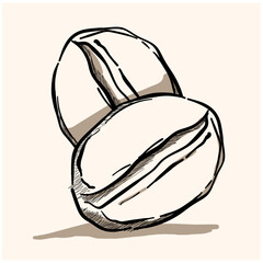 Coffee Beans Doodle, a hand drawn vector doodle illustration of coffee beans.