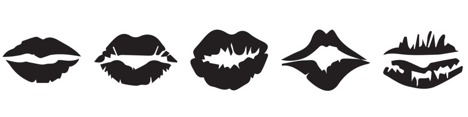 Set of lips, vector illustration.EPS 10