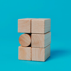 stack of toy blocks, square format