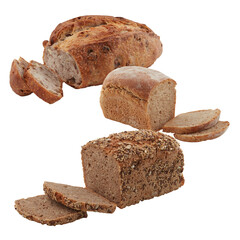 freshly baked bread isolated transparent background