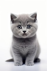 Fototapeta na wymiar Cute British cat isolated on a white background. Generative AI