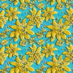 Seamless floral pattern with Jasmine flowers, tileable, Generative AI