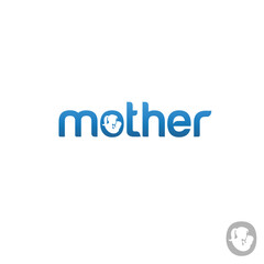 MOTHER Wordmark Logo - Mother and baby symbol in the letter 