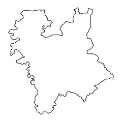 Central Banat district map, administrative district of Serbia. Vector illustration.