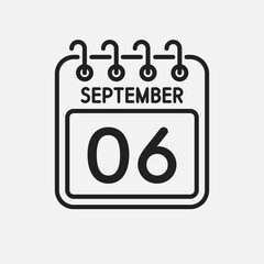 Icon page calendar day - 6 September