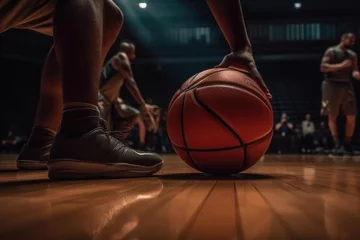Fototapeten Energetic basketball gameplay on the court. Generative AI © AIproduction