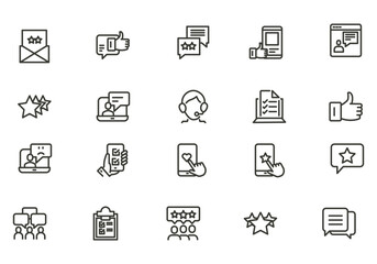 Testimonial, Customer Feedback and User Experience related icon set. vector illustration