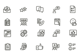 Testimonial, Customer Feedback and User Experience related icon set. vector illustration