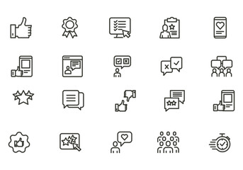 Testimonial, Customer Feedback and User Experience related icon set. vector illustration