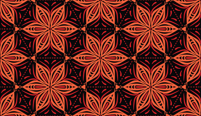 Fototapeta premium Geometric ethnic pattern seamless flower color. seamless pattern. Design for fabric,curtain,background,carpet,wallpaper,clothing,wrapping,Batik,mandalas,fabric,Vector illustration. pattern style.
