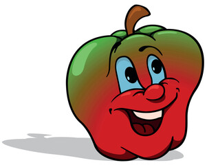 Red Apple with a Cheerful Face