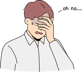 Grief crying and depression concept.