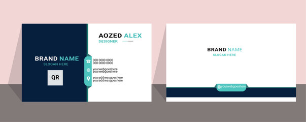  Business card,creative modern name card,Minimal Individual Business Card Layout,Personal visiting card with company logo,Vector,illustration. Stationery design
