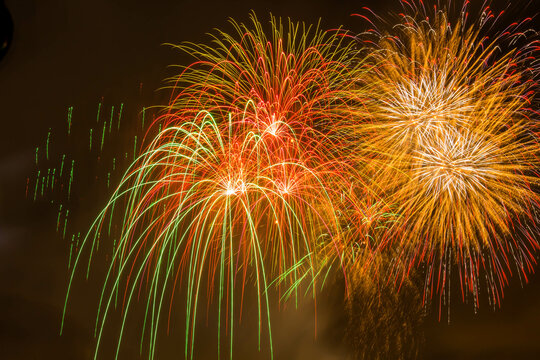 fireworks in the night sky