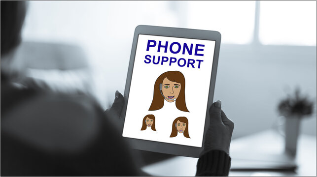 Phone support concept on a tablet