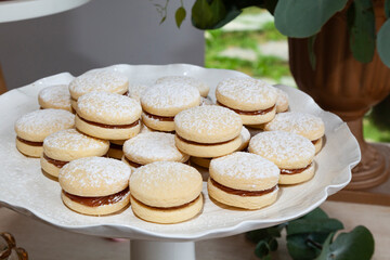Social event; Individual Presentation Of Tasty Cookies For Party Guests