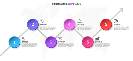 Business concept with infographic design 6 options.