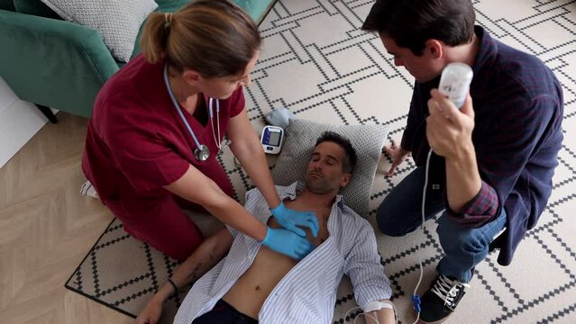 First aid measures for victims, emergency, lung ventilation, indirect cardiac massage