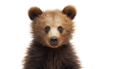 Fototapeta premium Cute baby bear isolated on a white background. Generative AI