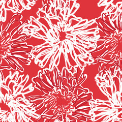 Red Abstract Floral Seamless Pattern Design