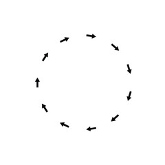 Spin arrow circle. Recycle arrown round frame