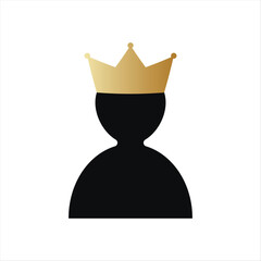 Man with golden crown icon