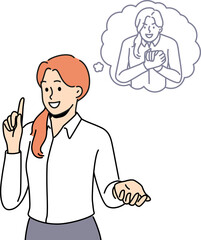 Evil inner self convince female employee