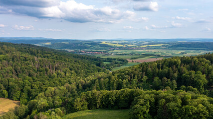 Fototapeta na wymiar The landscape at Herleshausen at hesse and thuringia