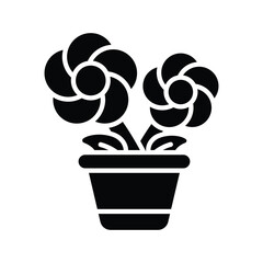 Grab this eye soothing vector of flower pot vector in trendy style, potted flowers in editable style
