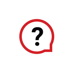 Question bubble icon. Ask help sign