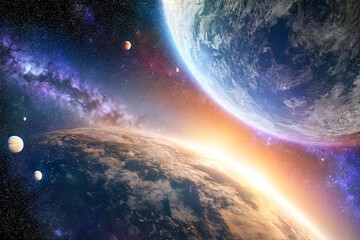 Obraz premium space, planet, star, astronomy, galaxy, universe, cosmos, stars, nebula