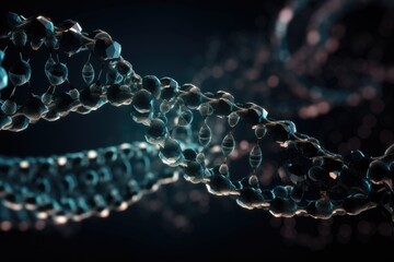 abstract molecular structure, with the intricate and delicate strands of dna visible, created with generative ai